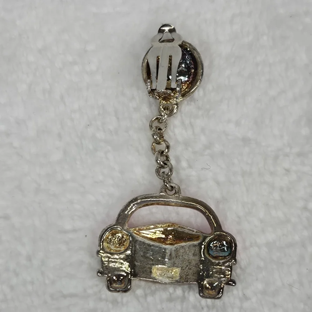 Vintage Mary Kay‎ Pink Cadillac Earrings Rhinestone Kitsch Car Novelty
